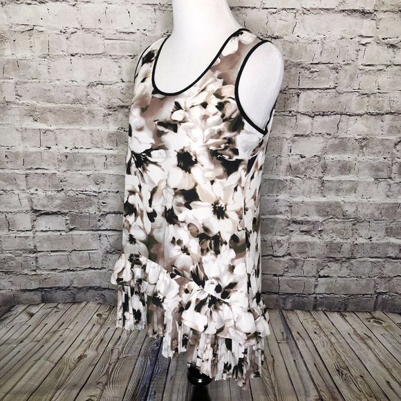 LOGO Lori Goldstein Neutral Printed Crepe Tunic - Picture 6 of 8